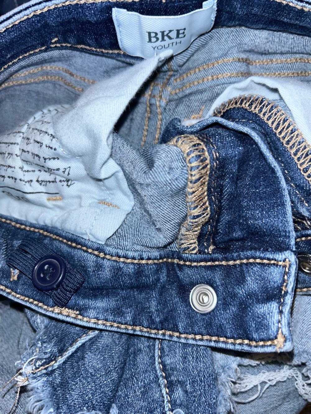 BKE YOUTH DENIM SHORT GIRLS SIZE 8 - Picture 4 of 6